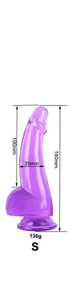 Purple Realistic Dildo Pink Crystal Penis Artificial Soft Smooth Dildo Anal Strap-on Stick with Balls Sex Toy for Women Adult18+