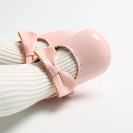 Newborn Baby Shoes Infant Girls Shoes PU Anti-slip Bowknot Classic Princess Dress Shoes Toddler First Walker Crib Shoe