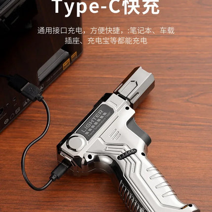 Metal High-temperature High Flame Welding Gun Lighter Windproof Direct Spray Flame Safety Lock Kitchen Cigar Outdoor Lighter