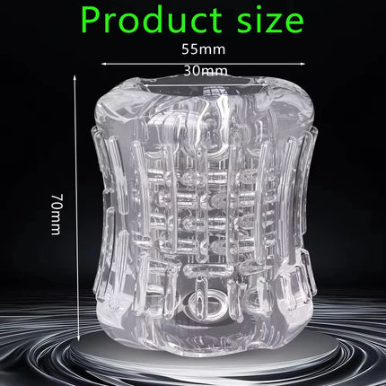 Male Masturbator Soft Pussy Penis Sleeve Sex Toys Transparent Crystal Vagina Adult Goods for Men Textured Tunnel Pocket Pussy