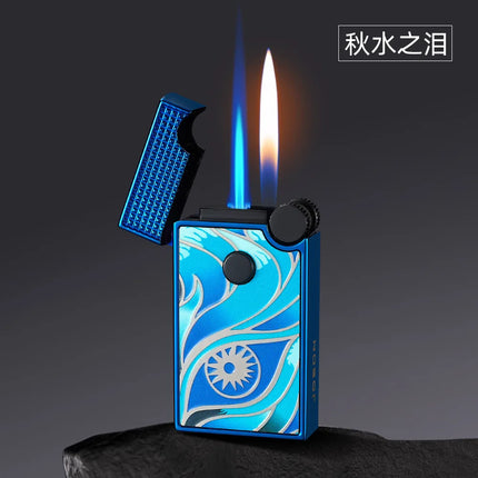 JOBON New Style Direct-jet Visible Transparent Gas Chamber Inflatable Lighter Windproof Men's Metal Cigarette Lighter Gift