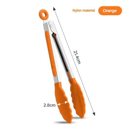 1 Piece High Temperature Resistant Nylon Stainless Steel Food Clip Outdoor BBQ Bread Clip Kitchen Utensil