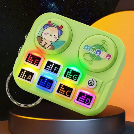 Mini Keychain with DJ Disc Player for Kids, Musical Instrument Sound Button, Toy Games, Educational Toy Bag, Pendant Keychain, 1
