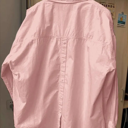 Blue Long Sleeve Shirt Jacket Women Spring Summer Thin French Open Front Blouse Early Autumn Top