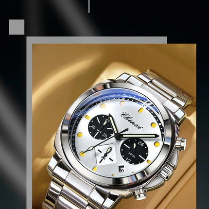 CHENXI Men's Watch Multifunctional Fashion Quartz with Calendar Luminous Display Men Watches Chronograph Business Wristwatch