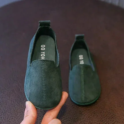 Children's Flat Shoes New Candy Color Simple Casual Shoes Loafers Slip-on Flats Lightweight Boys Girls Leather Shoes Moccasins