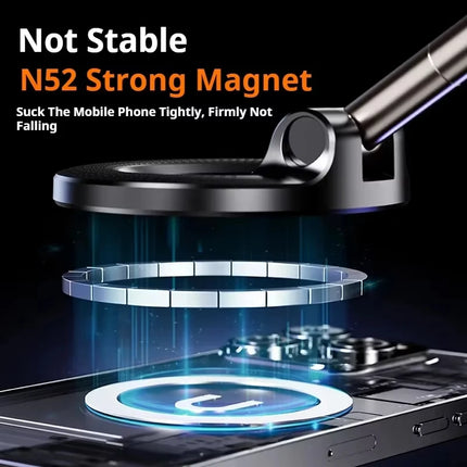 Strong Magnetic Phone Holder Foldable Design 360° Adjustable Vacuum Car Mount For Cell Phone For phone Live Stream