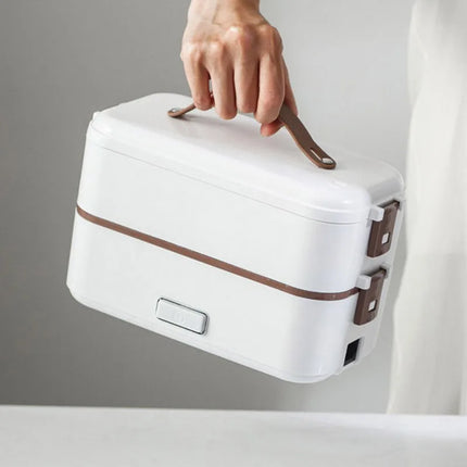 Food Warmer Heated Rice Cookers Portable Car Electric Steamed Cooking Lunch Box Mini Heating 2 Layer Minimalist Multifunction