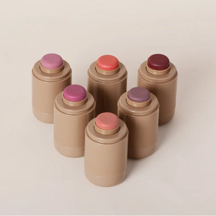 Lakerain Blush Stick Cheek Lip Tinted Moistured Long-wearing Flush Blusher Silky Brighten Blush Cream Cosmetics Matte Nakeup