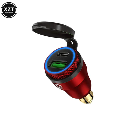 Motorcycle Waterproof Charger 30W QC3.0 USB C-Type PD Power Adapter Hella DIN Plug Socket Quick Charger for BMW Ducati Triumph
