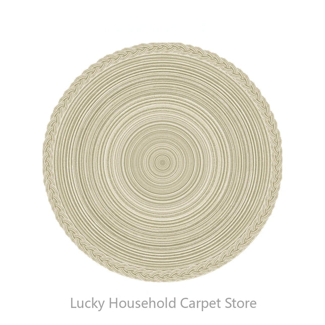 Moroccan Round Carpet Lounge Chair Area Rug Soft Non-slip Light Color Living Room Decoration Carpets Washable Cloakroom Floor Mat