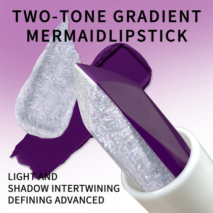 Two-In-One Dual-Color Gradient Silvery Pearl Long-Lasting Purple Lipstick,Doesn't Easily Fade For Christmas Valentine'S Day Gift