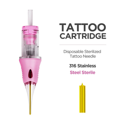 FAMISOO 10PCS Tattoo Cartridge Needles Professional RL Tattoo Cartridge Needle for Eyebrows Lip Permanent Makeup Tattoo Supplies