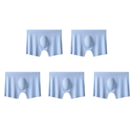 5Pcs/Lot Men's Ultra-Thin Ice Silk Underwear Summer Cool Boxers Briefs Comfortable Breathable Seamless Underpants Sexy Lingerie