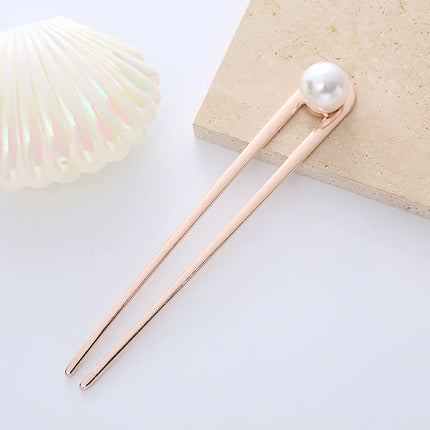 Simple Large U Shape Hair Clips Pins for Women Imitation Pearl Enamel Hair Sticks Bride Hair Styling Accessories Headwear Gift