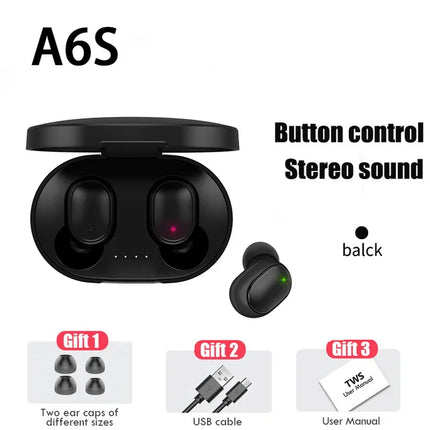A6S TWS Earphones Wireless Bluetooth 5.1 Headphones Touch Control Earbuds With Mic Earphones Sport Waterproof Headset for xiaomi