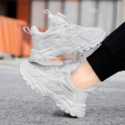 Children Sports Shoes Spring Breathe Mesh Thick Sole Light Anti Slip Children Daily Wear Casual Shoes Student Soft Running Shoes