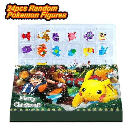 Pokemon Figure Advent Calendar Gift Box mini Pikachu Character Bulbasaur Christmas Toy Gifts Collection Desktop Model Toy