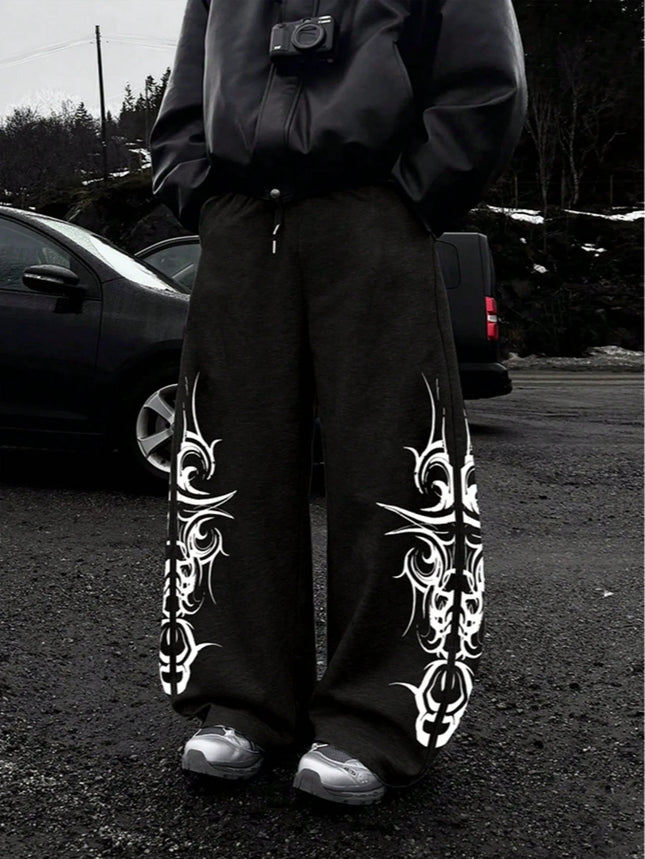 Hot High Street Pants Men Fashion Y2K Sweatpants New Harajuku Hip-Hop Trousers Spring Summer Printed Streetwear Wide-leg Pants