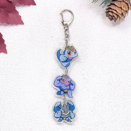 Pokémon Pikachu Bulbasaur Gengar Squirtle Car Keychain Accessories Acrylic Charms Pendant For Bag Key Holder Backpack Decoration