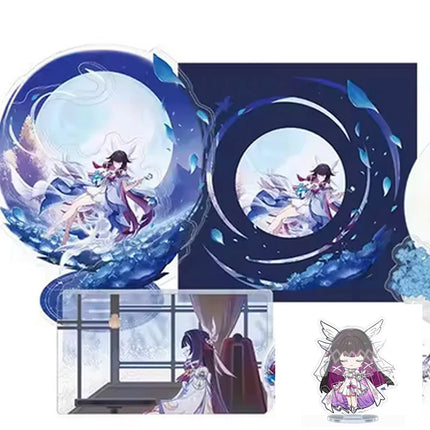 Game Yuanshen Gen Impact Character Columbina Hyposelenia Anime Stand Figure Plaque Desktop Ornament Stand Sign Model Exquisite