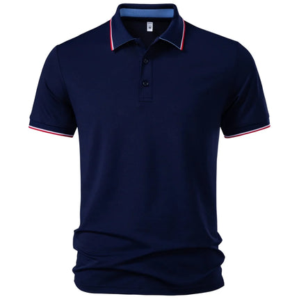 AIOPESON Men's Solid Color Work Polo Shirt Professional Breathable Moisture Wicking Office Casual Daily Wear Office Polo Shirts