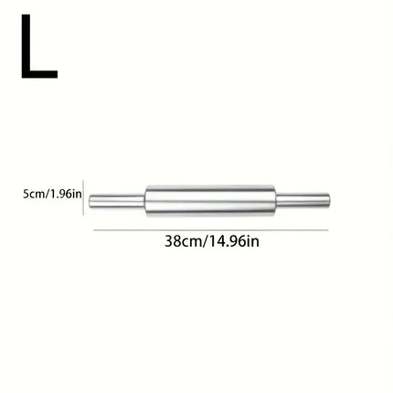 Thick Stainless Steel Rolling Pin with Anti Slip Handle，Heavy-duty Dough Roller | Suitable for Pizza, Cookies, Pastries, Baking
