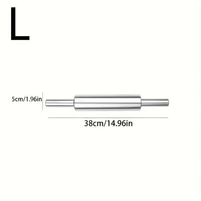 Thick Stainless Steel Rolling Pin with Anti Slip Handle，Heavy-duty Dough Roller | Suitable for Pizza, Cookies, Pastries, Baking