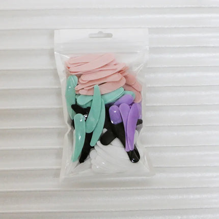 100pcs/lot Mini Cosmetic Spatula Scoop Disposable Mask White Black Green Purple Plastic Spoon Makeup Tool 5.5cm