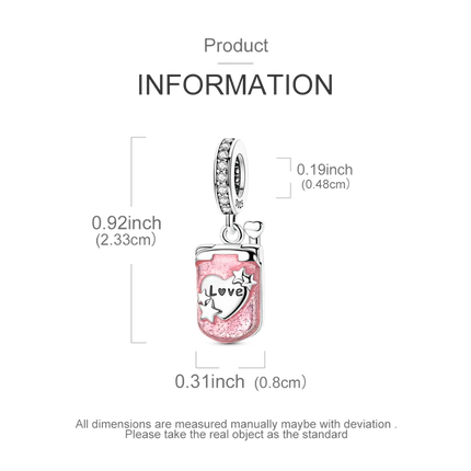 2026 Romantic Pink Color Charms Bead 925 Sterling Silver CZ Zircon Love Heart Pendants Fit Original Bracelet DIY Jewelry Gift