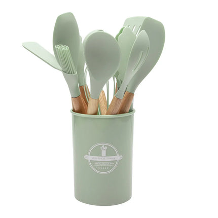 12Pcs Silicone Cooking Utensils Set For Non-stick Cookware Black Kitchen Cuisine Outils Cookware Heat Resistant Accessoires