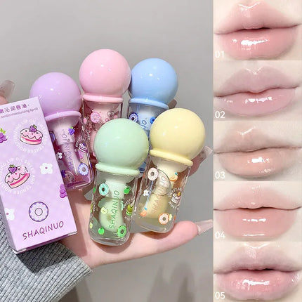 Shaoinuo Fruit-Flavored Lip Oil - Christmas Gift, Moisturizing and Nourishing, Long-Lasting, Non-Sticky and Glossy, Plumps Lips, Lip Balm Specifically for Students, Everyday Nude Makeup, Holiday Gift