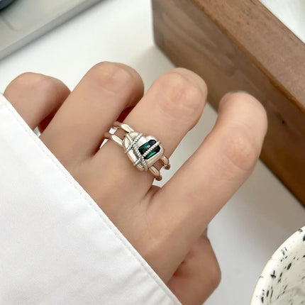 925 Sterling Silver Open Finger Ring Punk Heart Irregular Geometric Stackable For Women Girl Jewelry Gift Dropship Wholesale