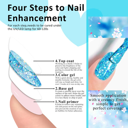 7pcs Glitter Gel Nail Polish Set Gold Silver Red Sparkling Sequins Soak Off UV Gel Varnish Nail Supplies Manicure DIY Art Design