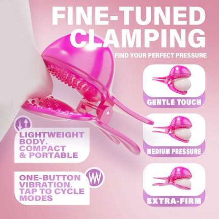 Nipple Clamp Sucking Vibrator Tongue Licking Vibrating For Women Breast Massage Labia Clitoris Clip Stimulation Massager Sex Toy