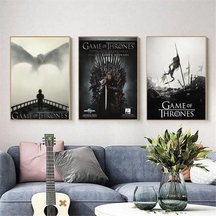 Anime G-Game Hot T-Thrones-S Poster Poster Waterproof HD Wall Art Decal Self-Adhesive Aesthetic Decor For Home Living