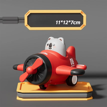 Baby Press Toy Car Cute Animal Inertial Glide Small Plane Safe Material Propeller Mobile Children's Early Education Puzzle Toy