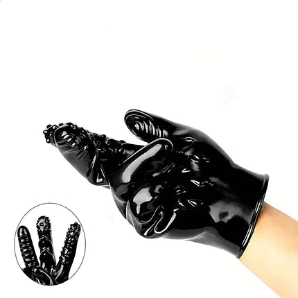 Finger Gloves Vagina Stimulator Breast Massage Silicone Sex Gloves Finger Sleeve Masturbation Adult Sex Toy For Women Couples