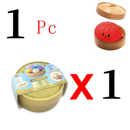 Colorful  Dumpling Squishy - Blind Box Mysecret Bun Fidget Toy Soft TPR Material Stress Relief Unboxing Surprise Random Style
