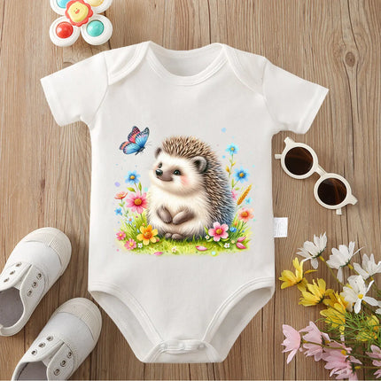 100% Cotton Bodysuit Retro Hedgehog Likes Rainy Day Onesie Comfortable Cloths for Baby Jumpsuit for 0 To 12 Months Newborn