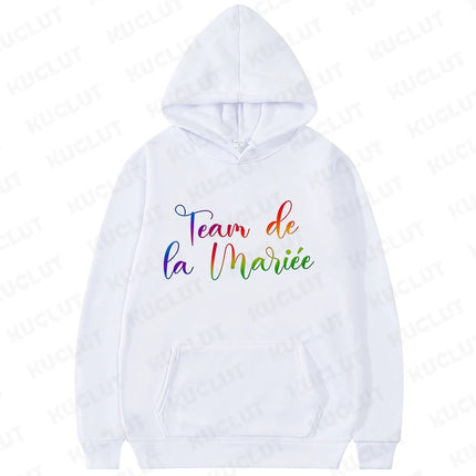 French Girls Single Farewell Hoodies Ideal Bachelorette EVJF Gift for Bride & Bridesmaids Streetwear Pullovers for Wedding Party