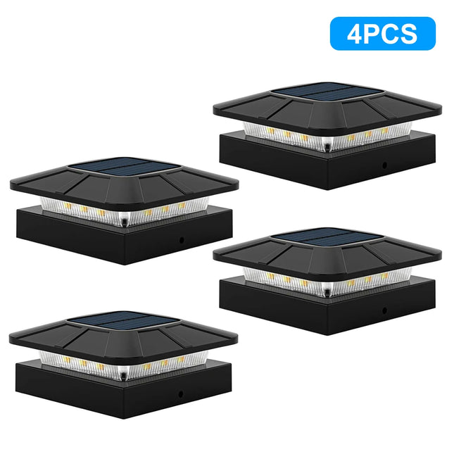 Solar Post Cap Lights Outdoor Waterproof LED Deck Lights With 2 Color Modes 4x4 Fence Posts Light For Patio Garden Yard Decor
