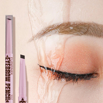 2 in 1 Professional Eyebrow Pencil Eye Makeup for Women 5 Colors Waterproof Long Lasting Eyebrow Brush Eye Brow Pen Cosmetic Gif