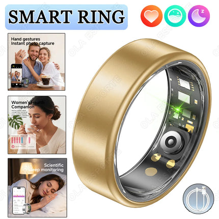New Blood Pressure Sleep Health Monitor Smart Ring Sport Remote Camera smartring IP68 Waterproof Care for family Rings Men Women