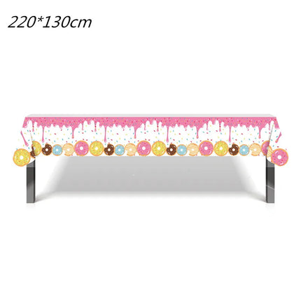 Ice Cream Theme Disposable Tablecloth Happy Birthday Party Decoration For Home Summer Wedding Birthday Baby Shower Decor