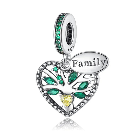 925 Sterling Silver Green Series Flower Tree Apple Pendant DIY Fine Beads Fit Original Charms Bracelet Women Jewelry Diy