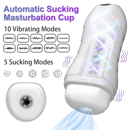 Men Automatic Sucking Masturbator Cup 10 Mode Deep Throat Blowjob Penis Stimulator Pocket Pussy Dicks Trainer Adult Male Sex Toy