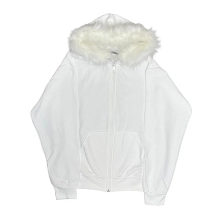 Y2K Streetwear Zip-Up Hoodie Grunge Goth Aesthetics Graphic Print Retro Punk Clothes Oversized Hip Hop Zipper Hoodie Sweatshirt