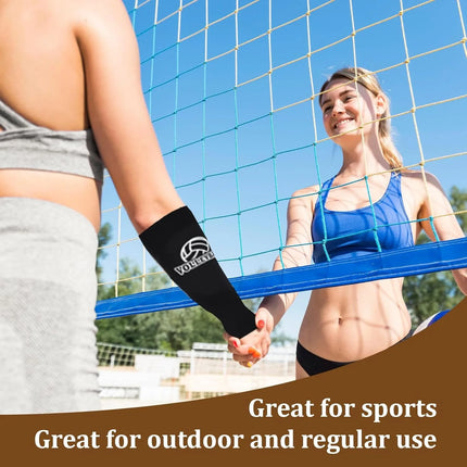 1Pair Sports Volleyball Arm Sleeves for Girls Passing Forearm Sleeves with Protection Pads and Thumbhole for Youth