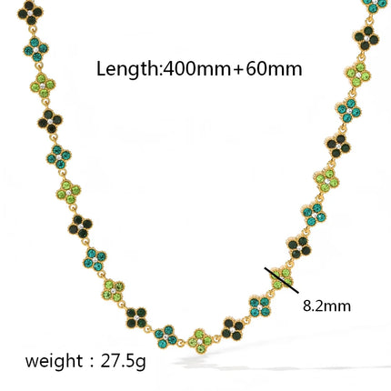 18K Gold Plated Stainless Steel Jewelry Set with Delicate Cubic Zirconia - Luxury Fashion Bracelet And Necklace Combo for Party